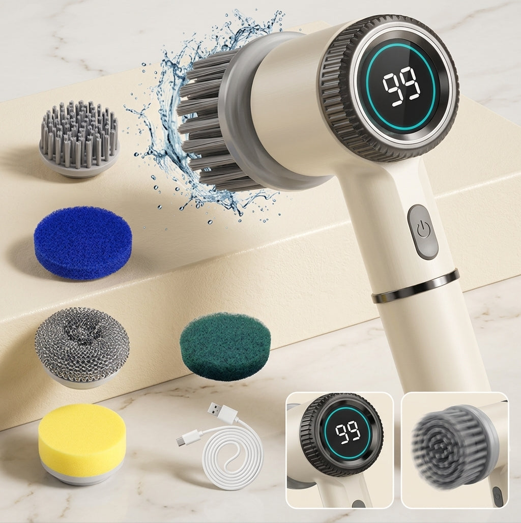 Brosse Nettoyante Électrique Sans Fil – Puissante & Multi-Usage